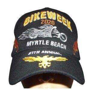 BIKE WEEK Hat 2020 Mrytle Beach black gold baseball cap Adjustable Strapback